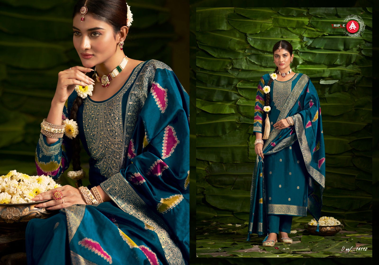 Saptrang By Triple Aaa Viscose Jacquard Designer Dress Material Wholesale Shop In Surat